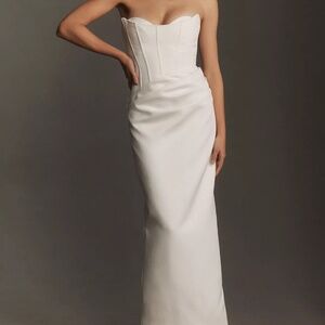 Shona Joy Oakley Strapless Draped Maxi Dress